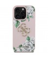 Guess Grained Roses Big 4G logo iPhone 16 Pro Max case - pink