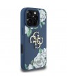 Guess Grained Roses Big 4G logo case for iPhone 16 Pro - blue