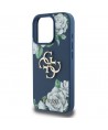 Guess Grained Roses Big 4G logo case for iPhone 16 Pro - blue