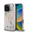 Guess Grained Roses Big 4G logo iPhone 16 Pro case - pink