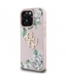 Guess Grained Roses Big 4G logo iPhone 16 Pro case - pink
