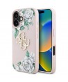 Guess Grained Roses Big 4G logo iPhone 16 case - pink