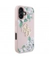 Guess Grained Roses Big 4G logo iPhone 16 case - pink
