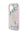 Guess Grained Roses Big 4G logo iPhone 16 case - pink