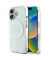 Guess IML Metal Colored Circle Classic Logo MagSafe case for iPhone 16 - white
