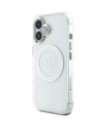 Guess IML Metal Colored Circle Classic Logo MagSafe case for iPhone 16 - white