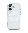 Guess IML Metal Colored Circle Classic Logo MagSafe case for iPhone 16 - white