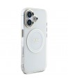 Guess IML Metal Colored Circle Classic Logo MagSafe case for iPhone 16 - white