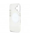 Guess IML Metal Colored Circle Classic Logo MagSafe case for iPhone 16 - white