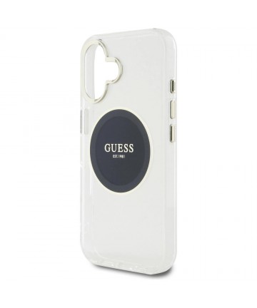 Guess IML Metal Colored Circle Classic Logo MagSafe case for iPhone 16 - black