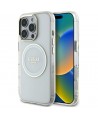 Guess IML Metal Colored Circle Classic Logo MagSafe case for iPhone 16 Pro - white