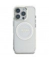 Guess IML Metal Colored Circle Classic Logo MagSafe case for iPhone 16 Pro - white