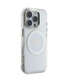 Guess IML Metal Colored Circle Classic Logo MagSafe case for iPhone 16 Pro - white