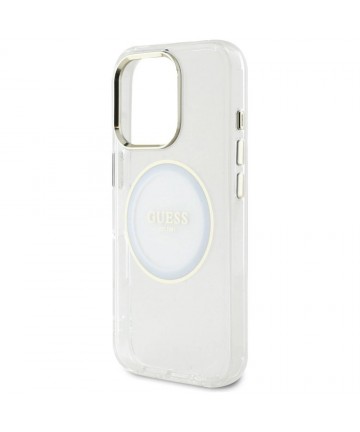 Guess IML Metal Colored Circle Classic Logo MagSafe case for iPhone 16 Pro - white