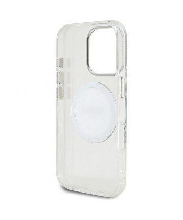 Guess IML Metal Colored Circle Classic Logo MagSafe case for iPhone 16 Pro - white