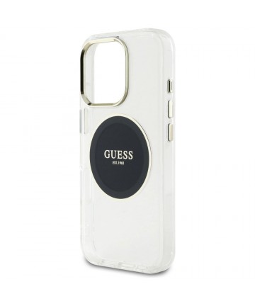 Guess IML Metal Colored Circle Classic Logo MagSafe case for iPhone 16 Pro - black
