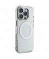 Guess IML Metal Colored Circle Classic Logo MagSafe case for iPhone 16 Pro Max - white