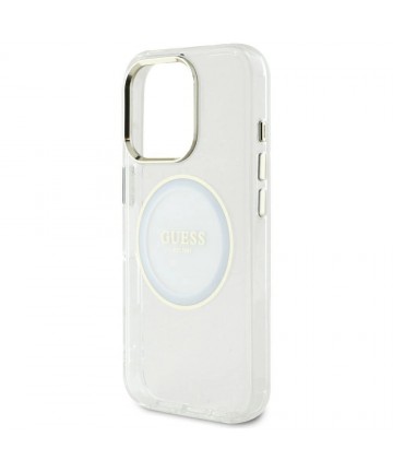Guess IML Metal Colored Circle Classic Logo MagSafe case for iPhone 16 Pro Max - white