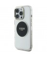 Guess IML Metal Colored Circle Classic Logo MagSafe Case for iPhone 16 Pro Max - Black