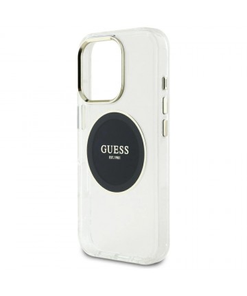 Guess IML Metal Colored Circle Classic Logo MagSafe Case for iPhone 16 Pro Max - Black