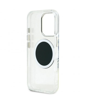 Guess IML Metal Colored Circle Classic Logo MagSafe Case for iPhone 16 Pro Max - Black