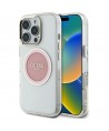 Guess IML Metal Colored Circle Classic Logo MagSafe case for iPhone 16 Pro Max - pink