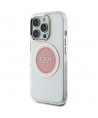 Guess IML Metal Colored Circle Classic Logo MagSafe case for iPhone 16 Pro Max - pink