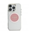 Guess IML Metal Colored Circle Classic Logo MagSafe case for iPhone 16 Pro Max - pink