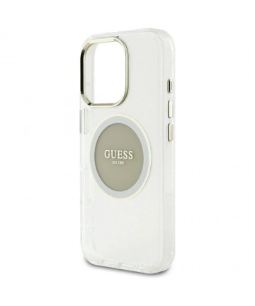Guess IML Metal Colored Circle Classic Logo MagSafe case for iPhone 16 Pro Max - gray