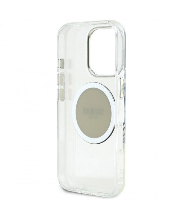 Guess IML Metal Colored Circle Classic Logo MagSafe case for iPhone 16 Pro Max - gray
