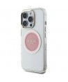 Guess IML Metal Colored Circle Classic Logo MagSafe iPhone 16 Pro Case - Pink