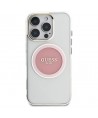 Guess IML Metal Colored Circle Classic Logo MagSafe iPhone 16 Pro Case - Pink