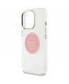 Guess IML Metal Colored Circle Classic Logo MagSafe iPhone 16 Pro Case - Pink