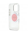 Guess IML Metal Colored Circle Classic Logo MagSafe iPhone 16 Pro Case - Pink