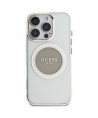 Guess IML Metal Colored Circle Classic Logo MagSafe case for iPhone 16 Pro - gray