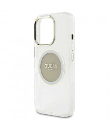 Guess IML Metal Colored Circle Classic Logo MagSafe case for iPhone 16 Pro - gray