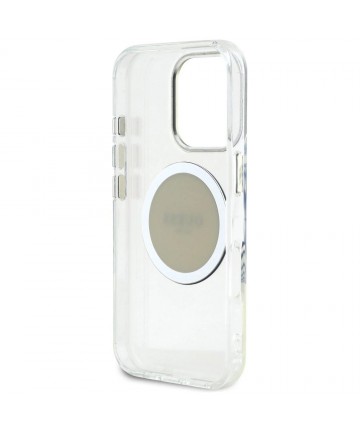 Guess IML Metal Colored Circle Classic Logo MagSafe case for iPhone 16 Pro - gray