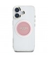 Guess IML Metal Colored Circle Classic Logo MagSafe iPhone 16 Case - Pink