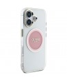 Guess IML Metal Colored Circle Classic Logo MagSafe iPhone 16 Case - Pink