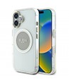 Guess IML Metal Colored Circle Classic Logo MagSafe case for iPhone 16 - gray
