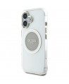 Guess IML Metal Colored Circle Classic Logo MagSafe case for iPhone 16 - gray