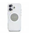 Guess IML Metal Colored Circle Classic Logo MagSafe case for iPhone 16 - gray