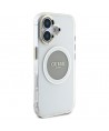 Guess IML Metal Colored Circle Classic Logo MagSafe case for iPhone 16 - gray
