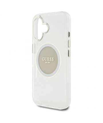 Guess IML Metal Colored Circle Classic Logo MagSafe case for iPhone 16 - gray
