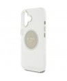 Guess IML Metal Colored Circle Classic Logo MagSafe case for iPhone 16 - gray