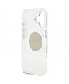 Guess IML Metal Colored Circle Classic Logo MagSafe case for iPhone 16 - gray