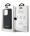 Karl Lagerfeld FW Metal Plate MagSafe iPhone 15 Pro Case - Black