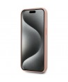 Karl Lagerfeld Leather Monogram Metal Logo MagSafe iPhone 15 Case - Pink
