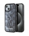 Karl Lagerfeld Liquide Glitter Monogram Gradient iPhone 15 Case - Black