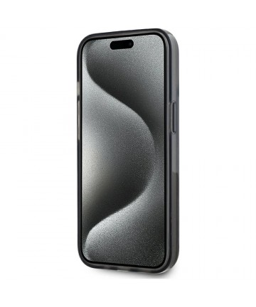 Karl Lagerfeld Liquide Glitter Monogram Gradient iPhone 15 Case - Black